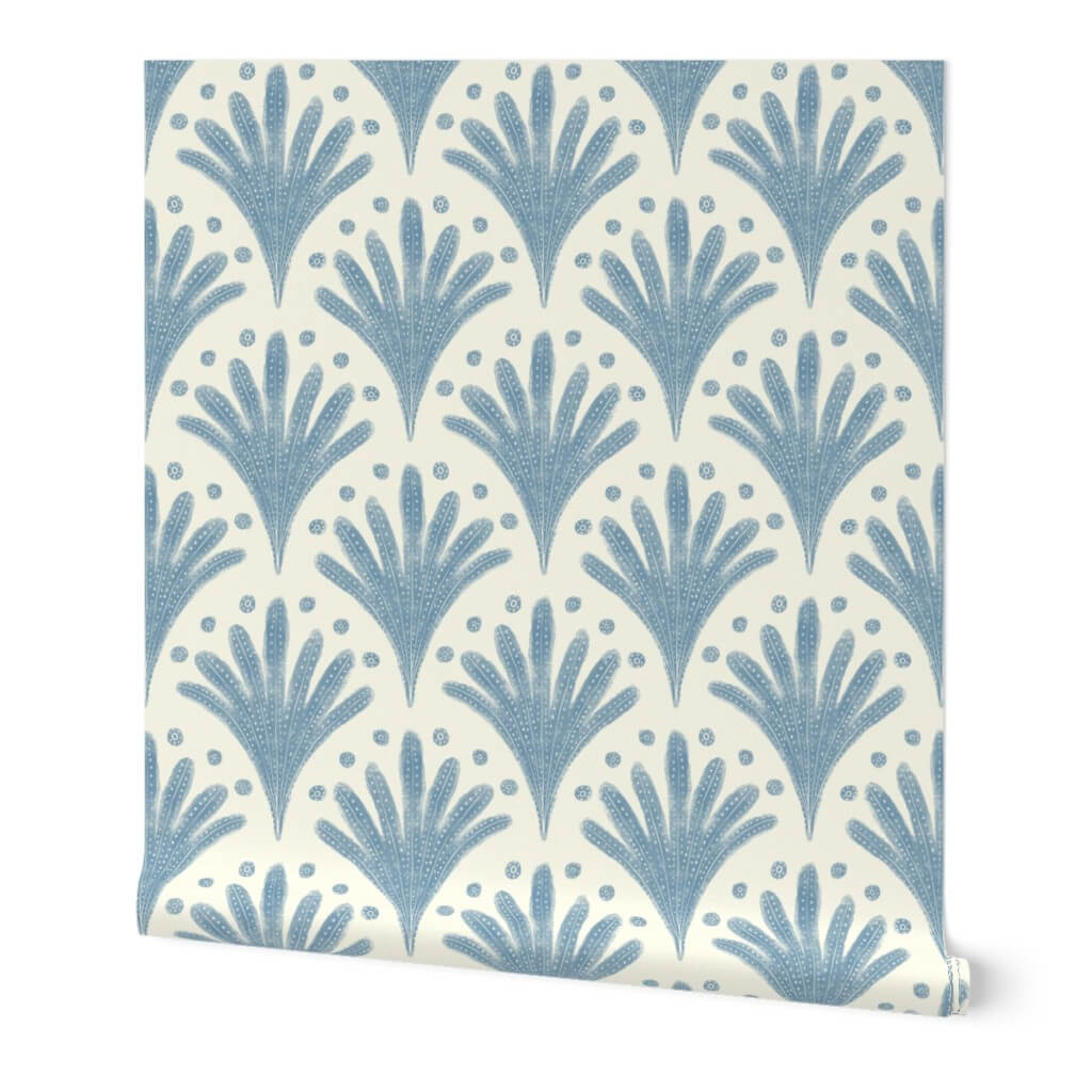 Serene Coastal Scallop Fans Wallpaper | Markét ilustrace