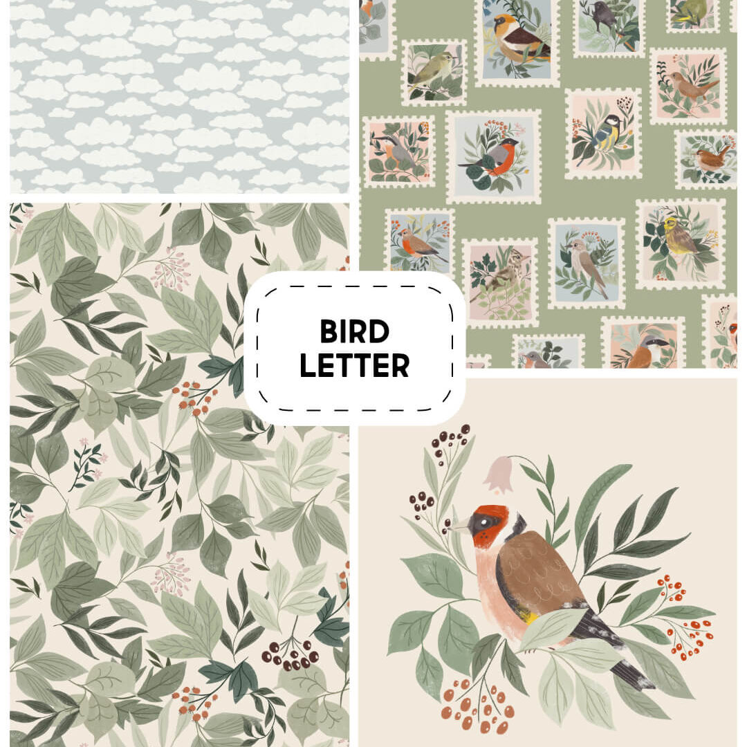 Bird Letter – Pattern Design Collection by Markét ilustrace